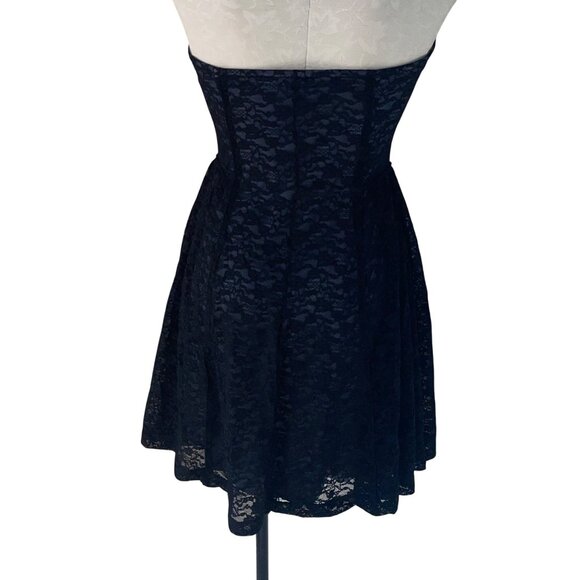 Victorias Secret Womens Dress Size Medium Black Lace Mini Pleated Party - Picture 3 of 12